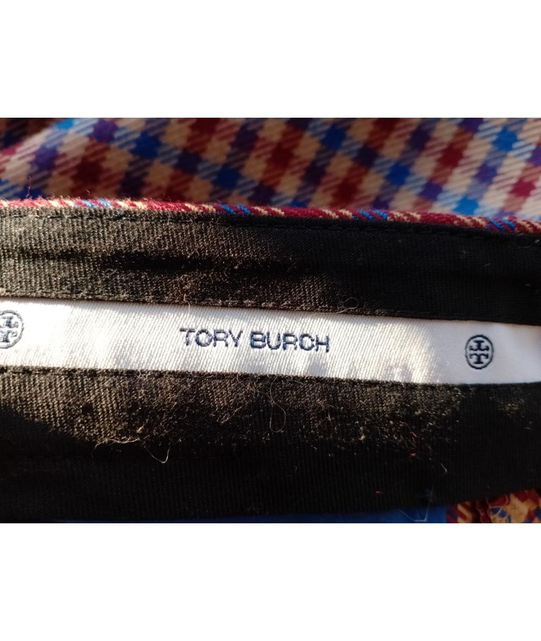TORY BURCH Мульти шерстяные прямые брюки, фото 7