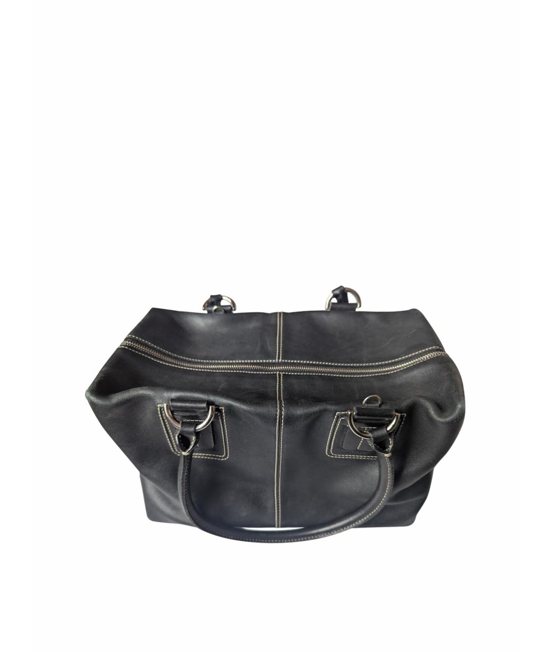 TOD'S Черная кожаная сумка с короткими ручками, фото 1