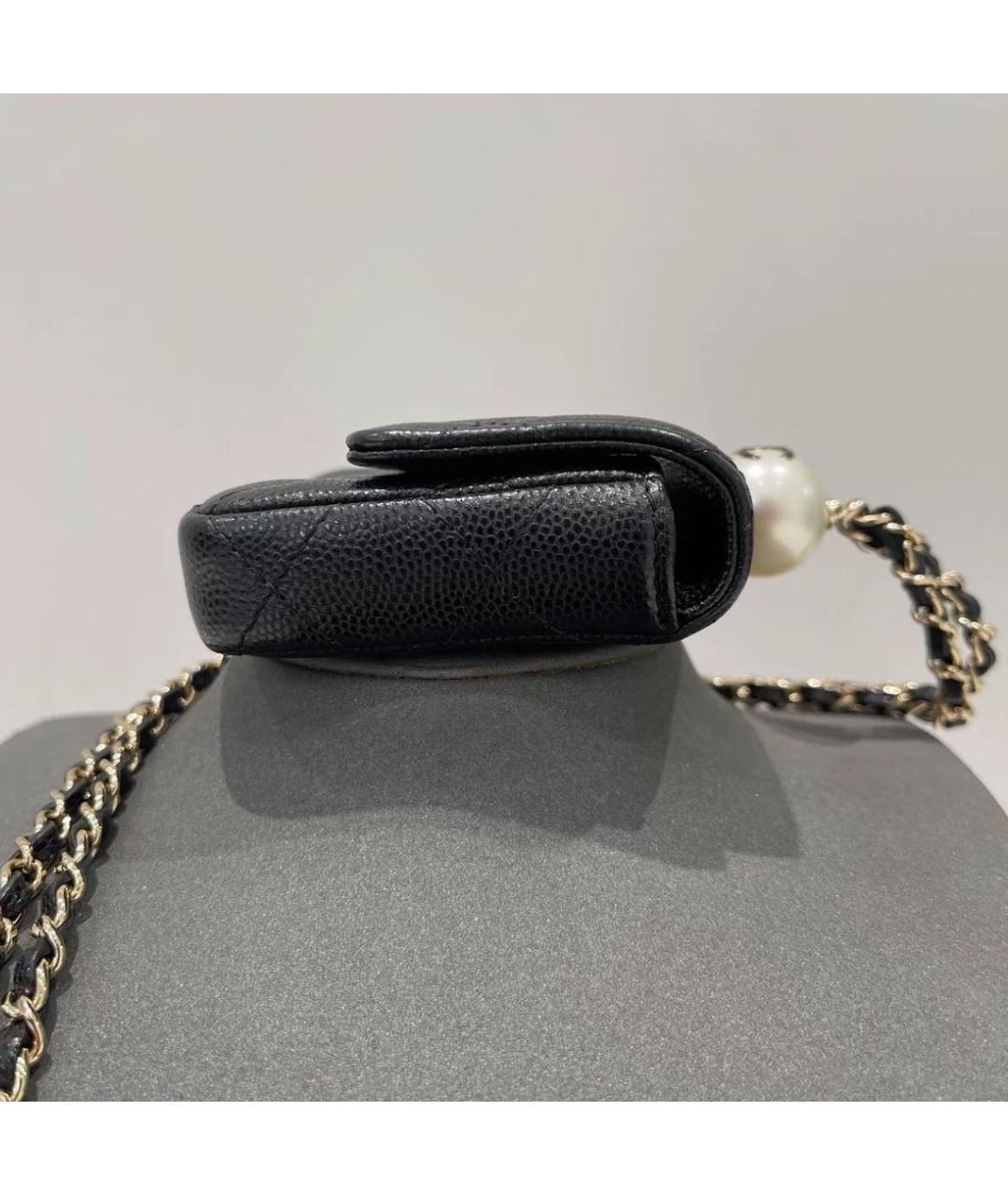 CHANEL Черная кожаная поясная сумка, фото 4