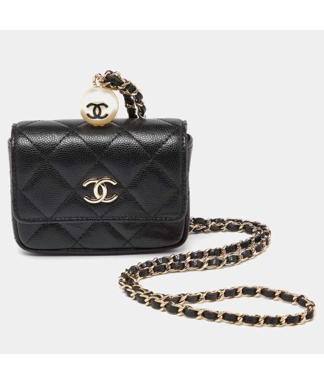 CHANEL Черная кожаная поясная сумка, фото 9