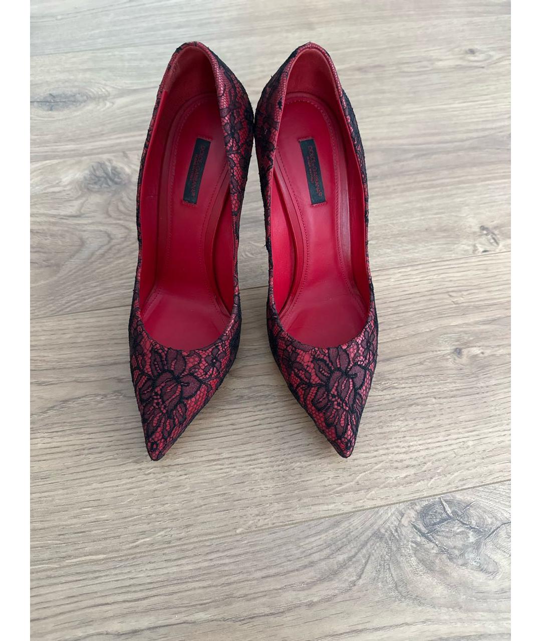 DOLCE&GABBANA Красные кожаные туфли, фото 3