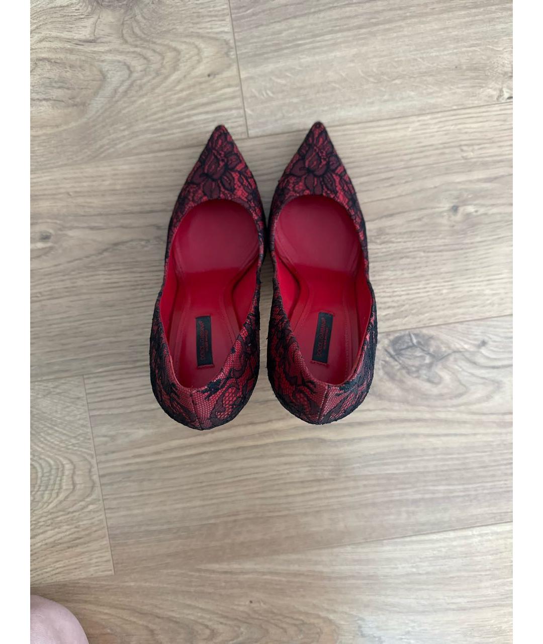 DOLCE&GABBANA Красные кожаные туфли, фото 4