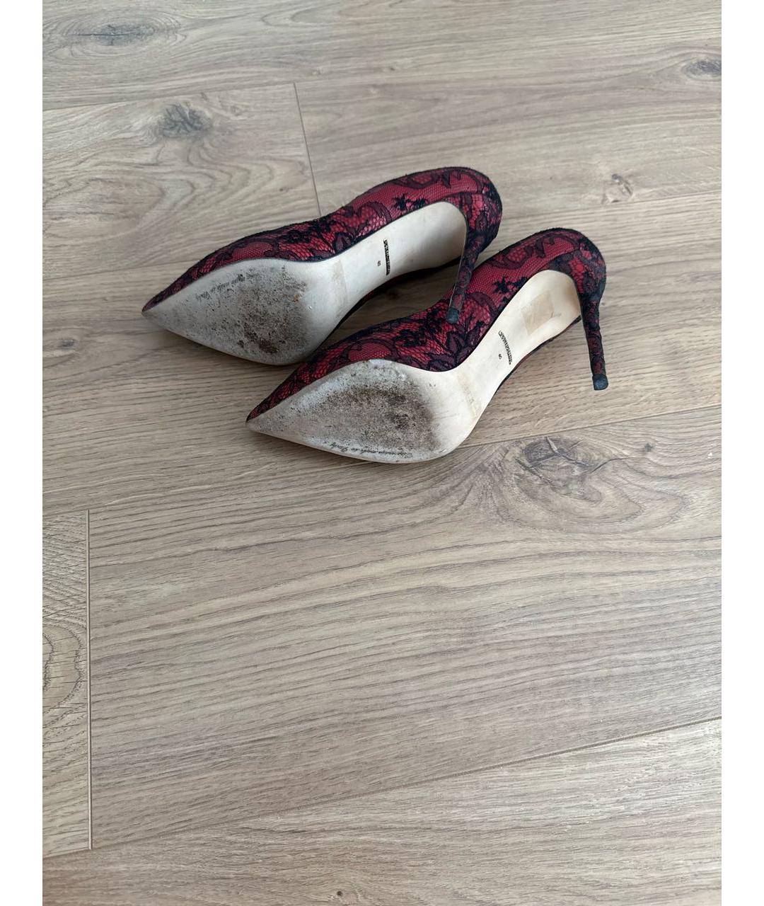 DOLCE&GABBANA Красные кожаные туфли, фото 6