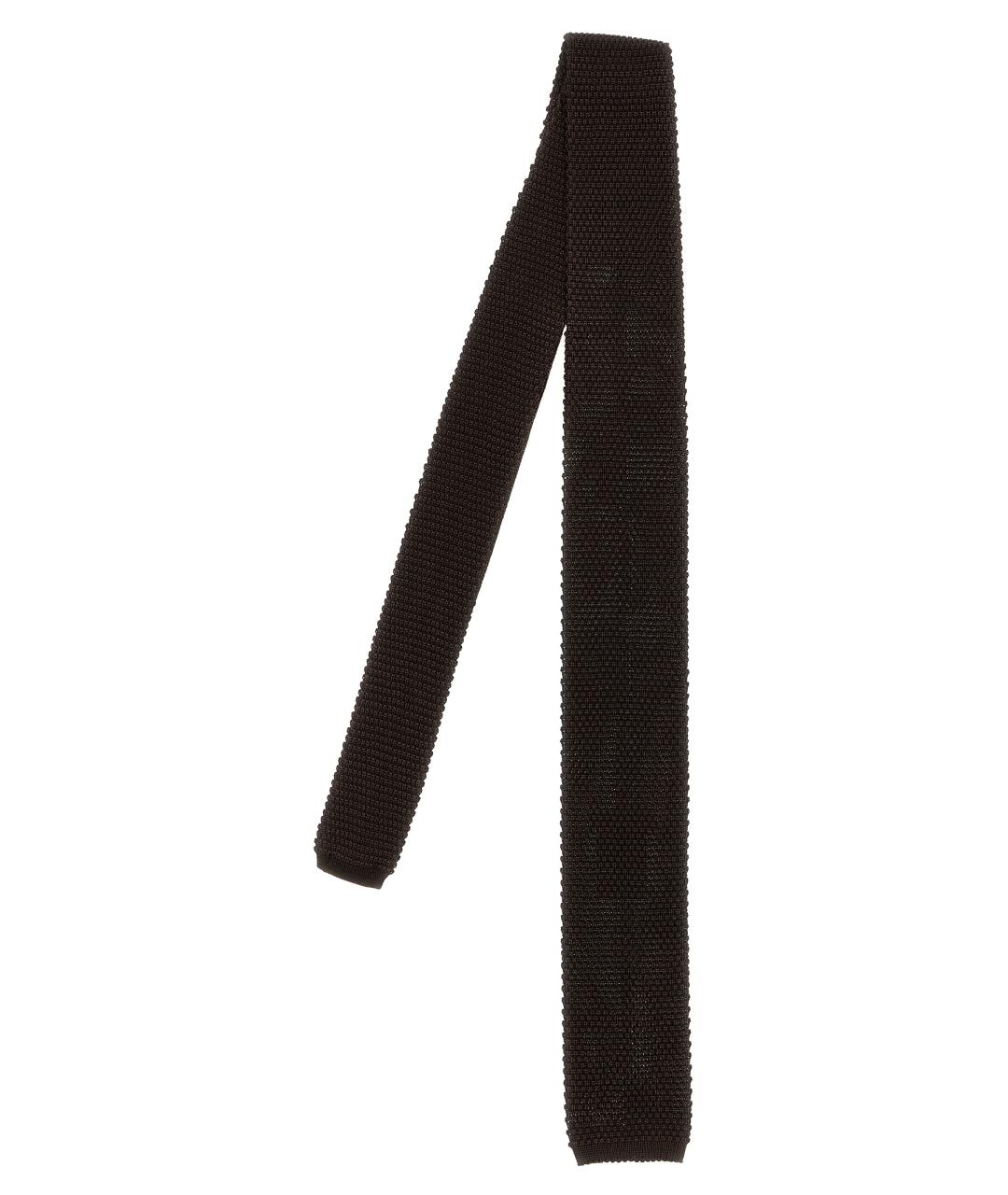 BRUNELLO CUCINELLI Коричневый шелковый галстук, фото 1