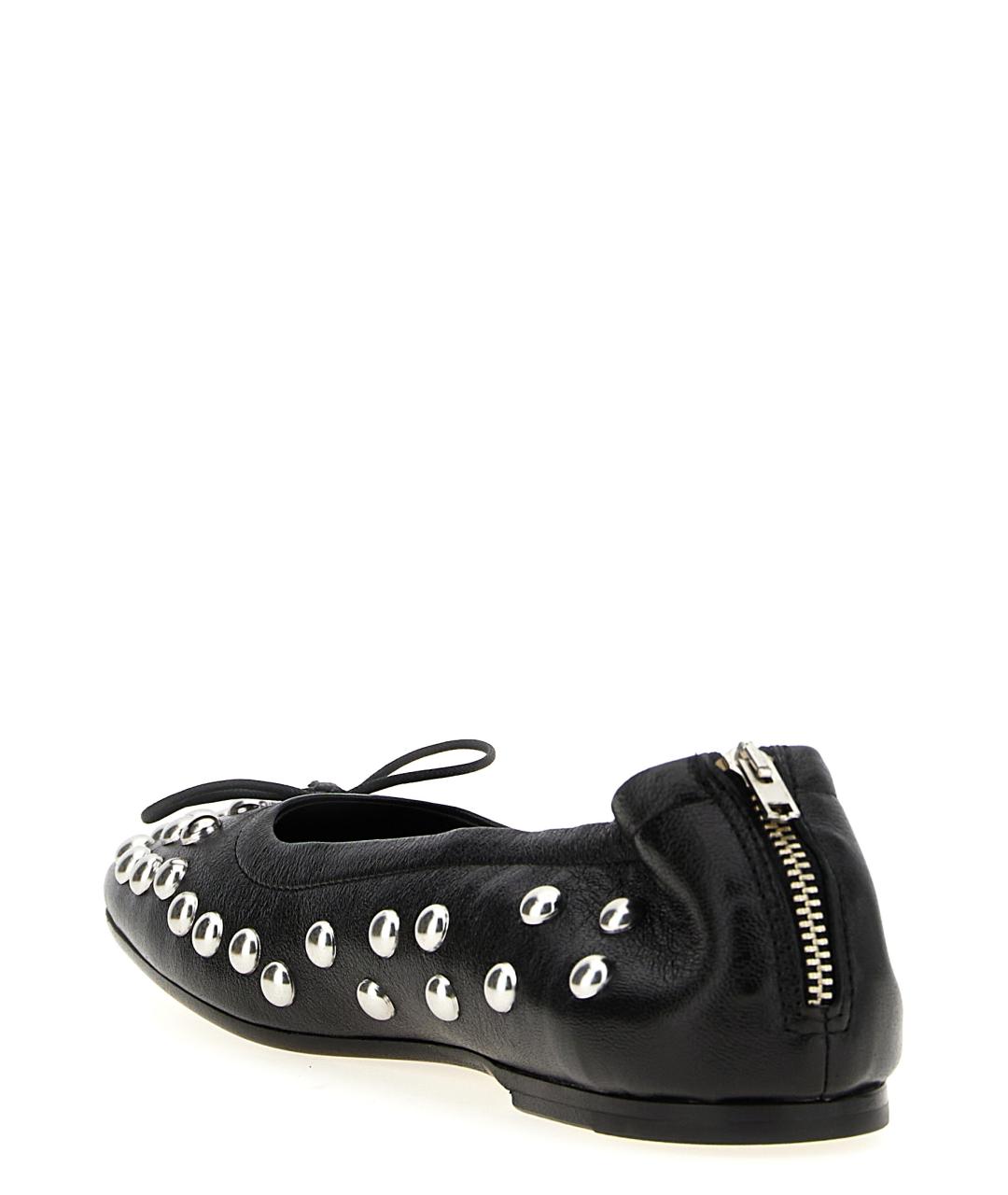 GOLDEN GOOSE DELUXE BRAND Черные кожаные балетки, фото 3