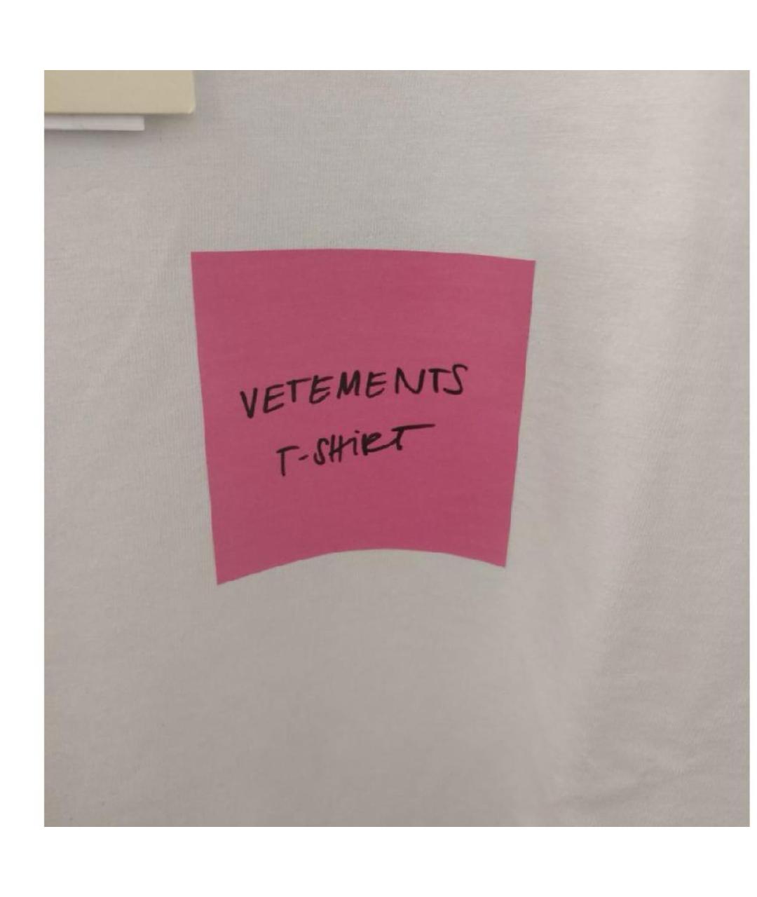 VETEMENTS Белая хлопковая футболка, фото 3