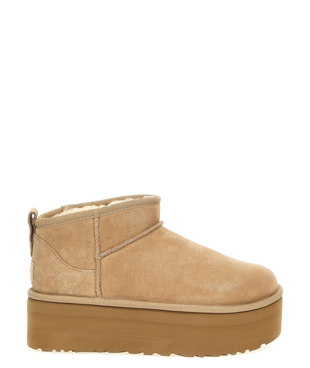 UGG AUSTRALIA Бежевые кожаные ботинки, фото 1
