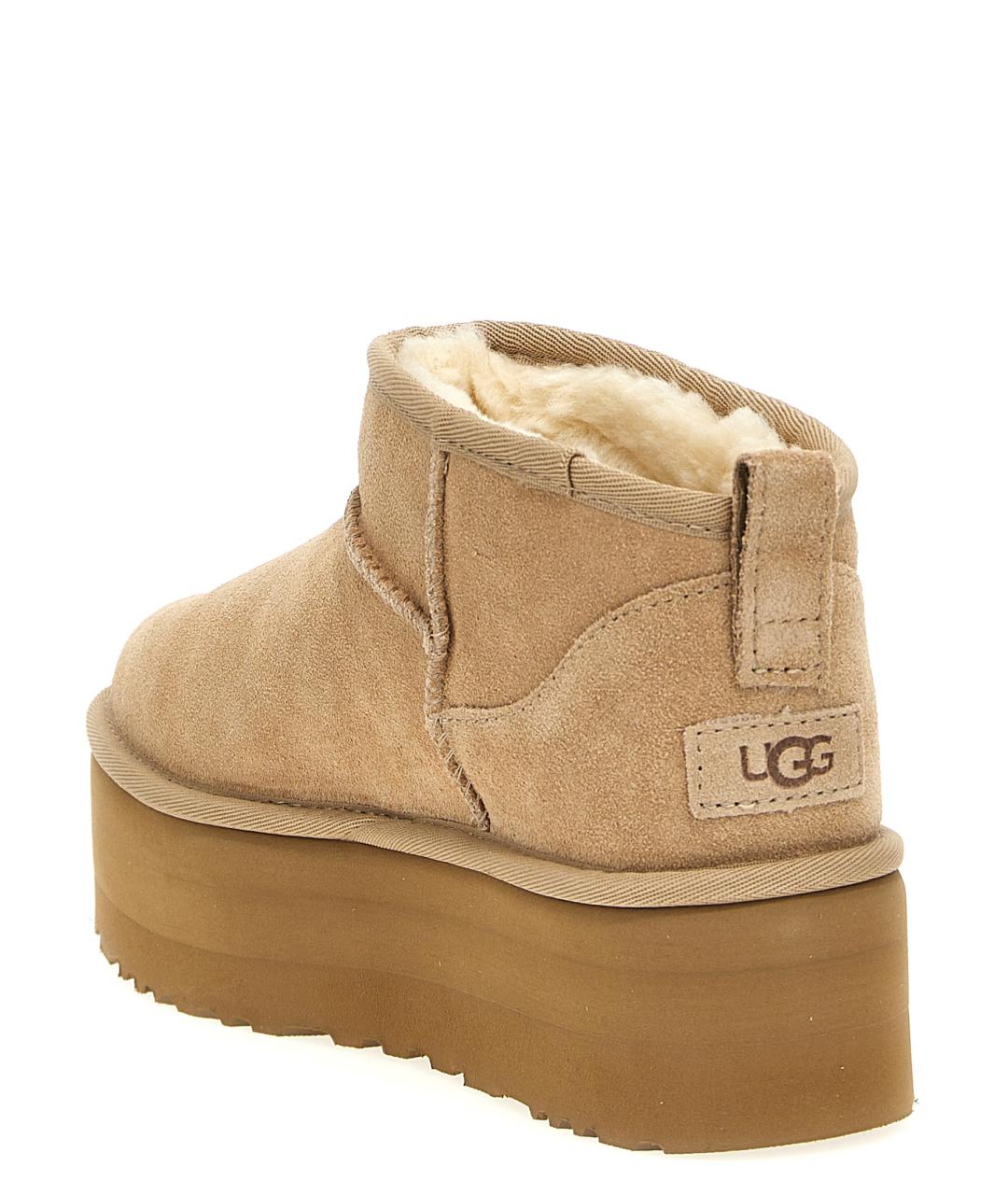 UGG AUSTRALIA Бежевые кожаные ботинки, фото 3