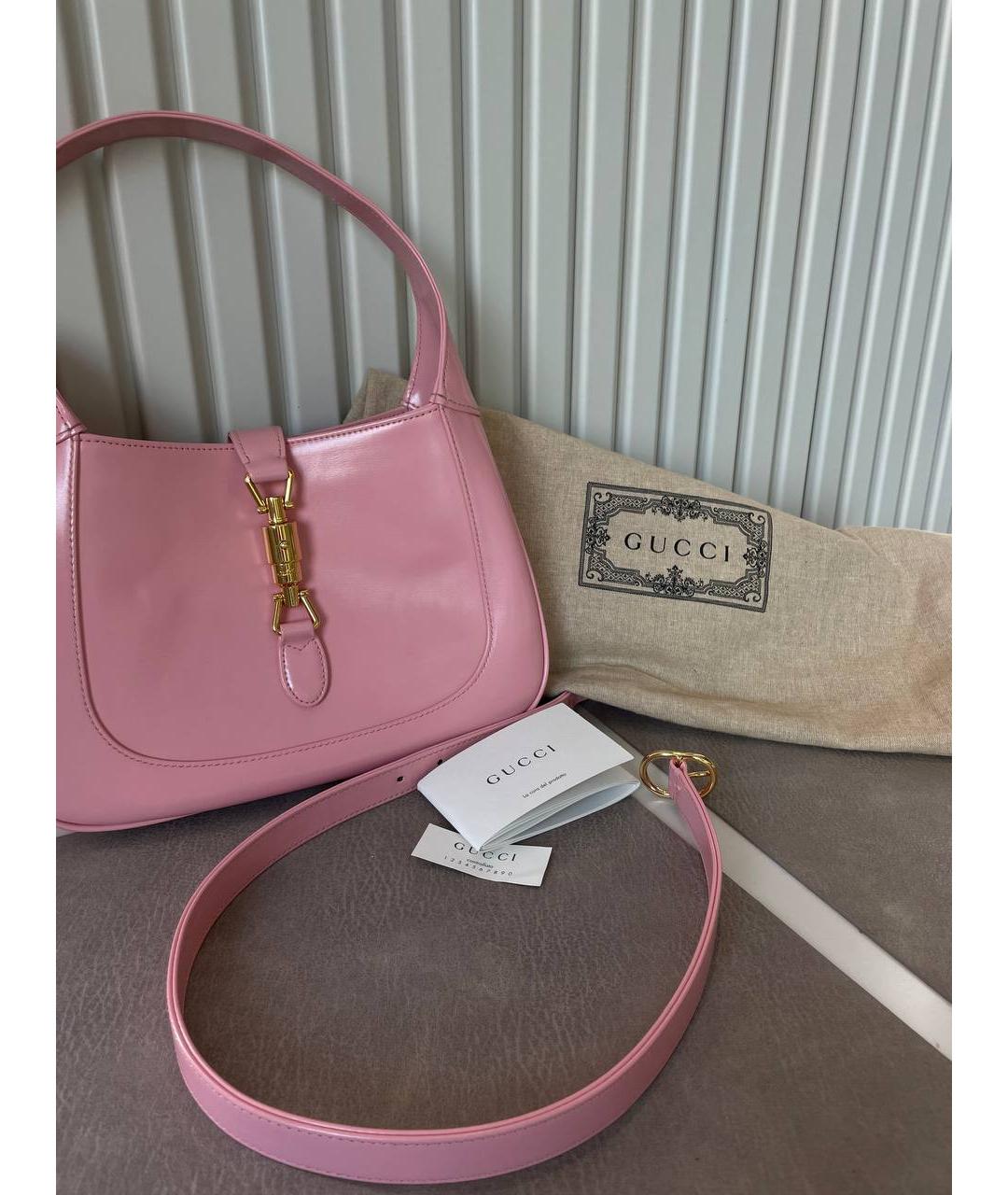 GUCCI Розовая кожаная сумка через плечо, фото 7