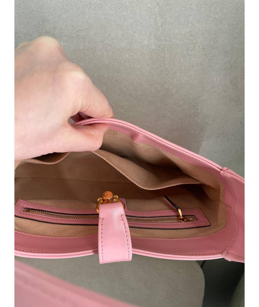 GUCCI Розовая кожаная сумка через плечо, фото 4