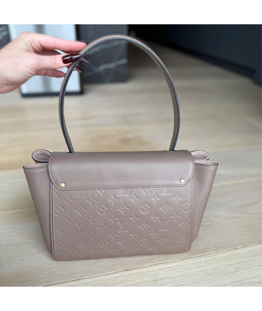 LOUIS VUITTON Бежевая кожаная сумка с короткими ручками, фото 2
