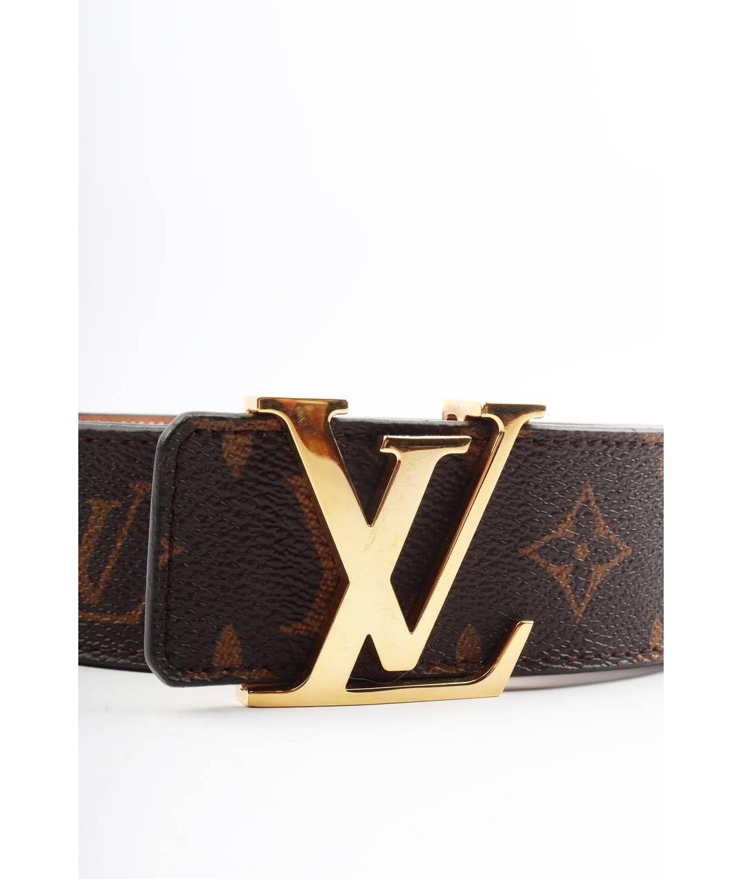 LOUIS VUITTON Коричневый кожаный ремень, фото 2