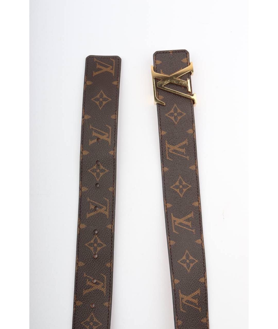 LOUIS VUITTON Коричневый кожаный ремень, фото 4