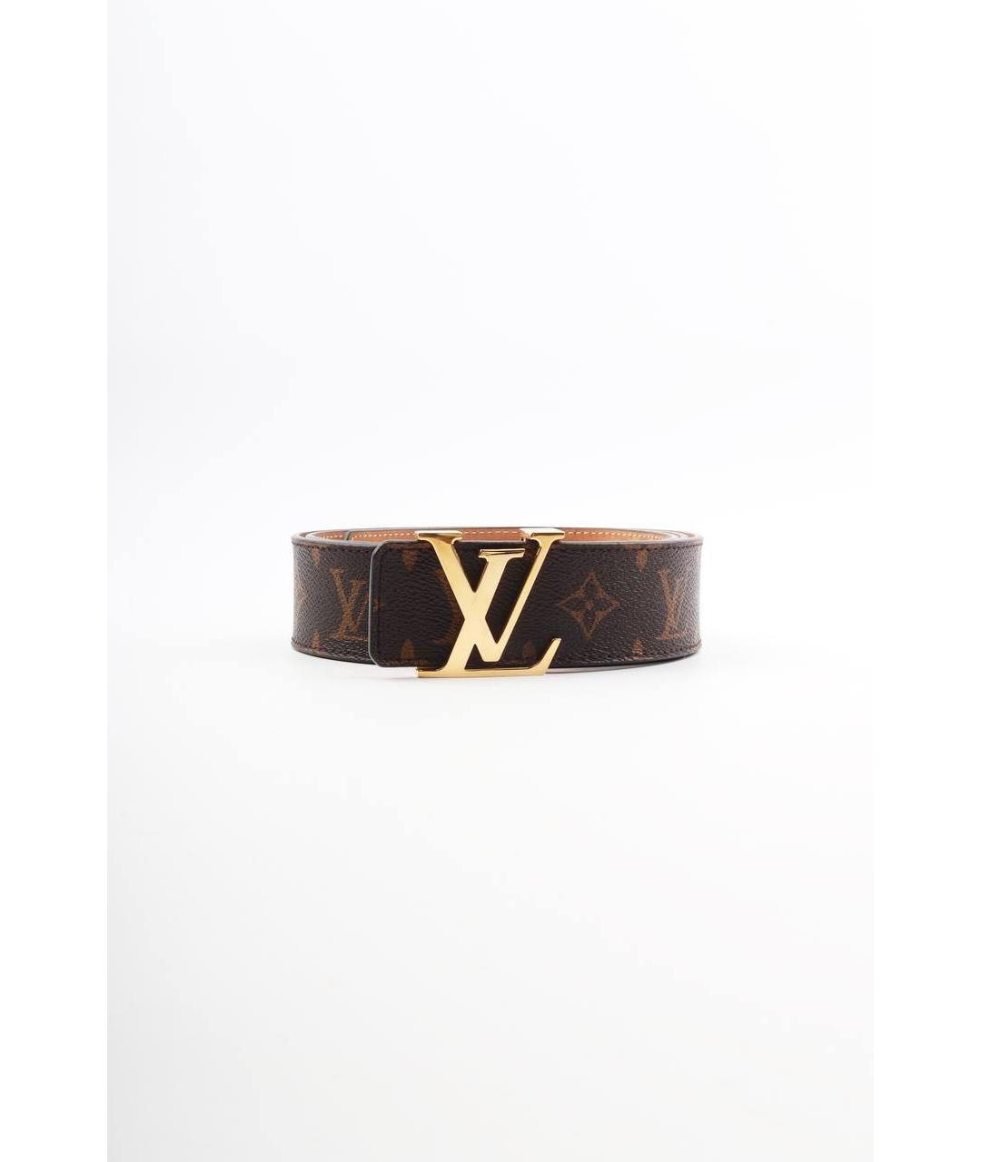 LOUIS VUITTON Коричневый кожаный ремень, фото 8