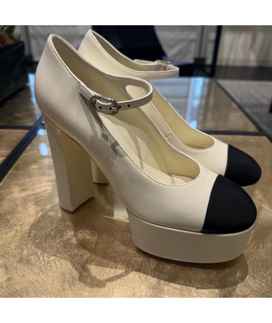CHANEL Белые кожаные туфли, фото 6