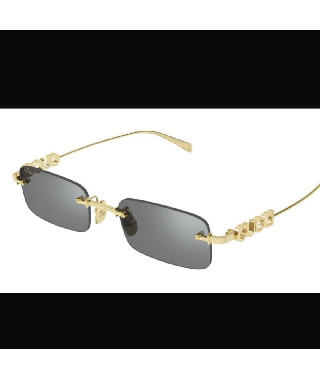 GUCCI Черные металлические солнцезащитные очки, фото 8