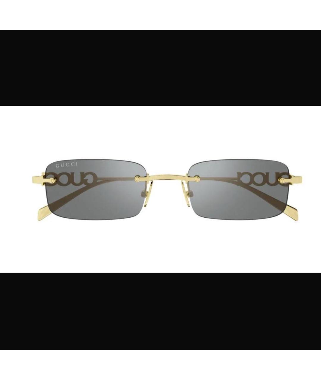 GUCCI Черные металлические солнцезащитные очки, фото 2