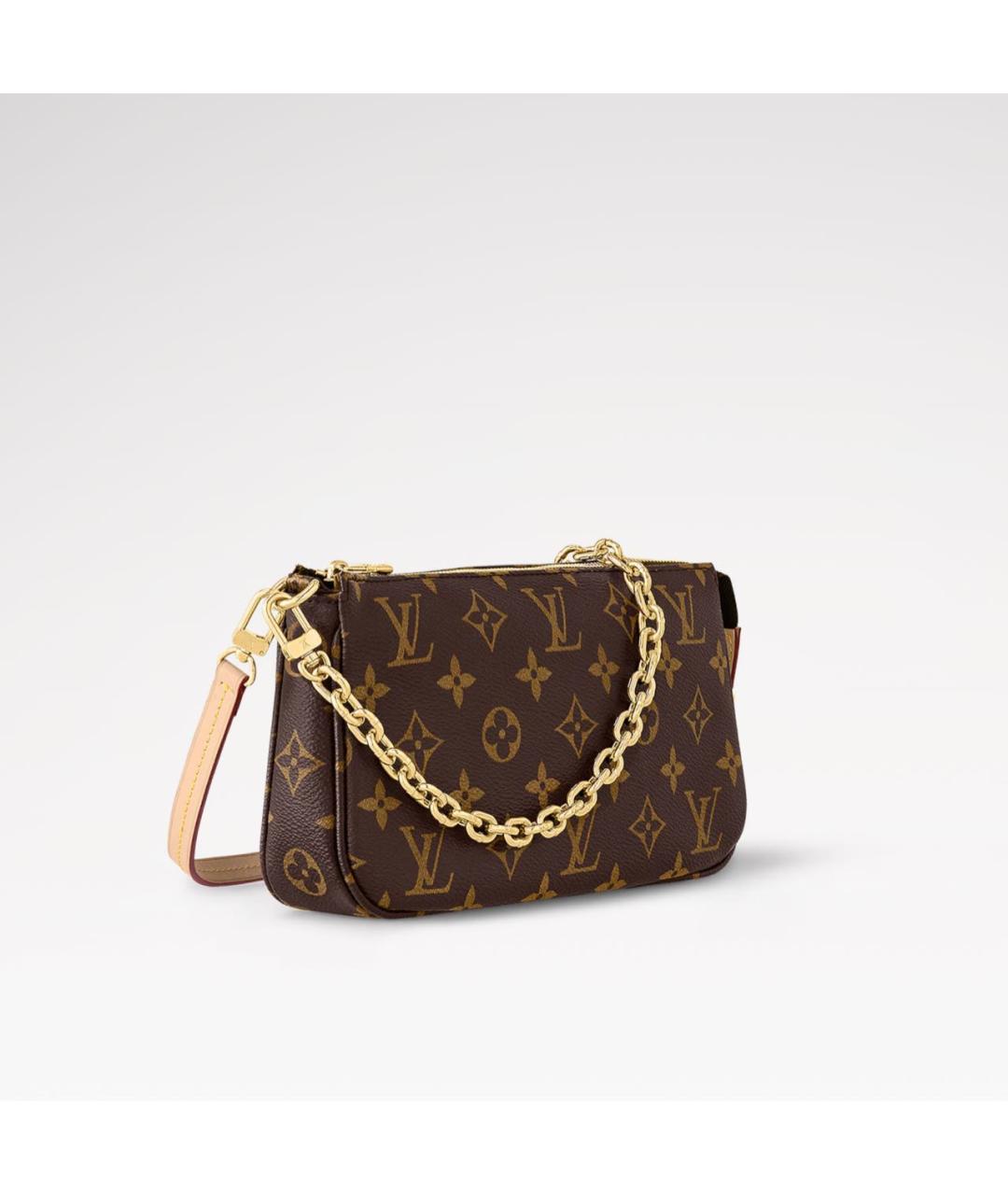 LOUIS VUITTON Коричневая кожаная сумка через плечо, фото 2