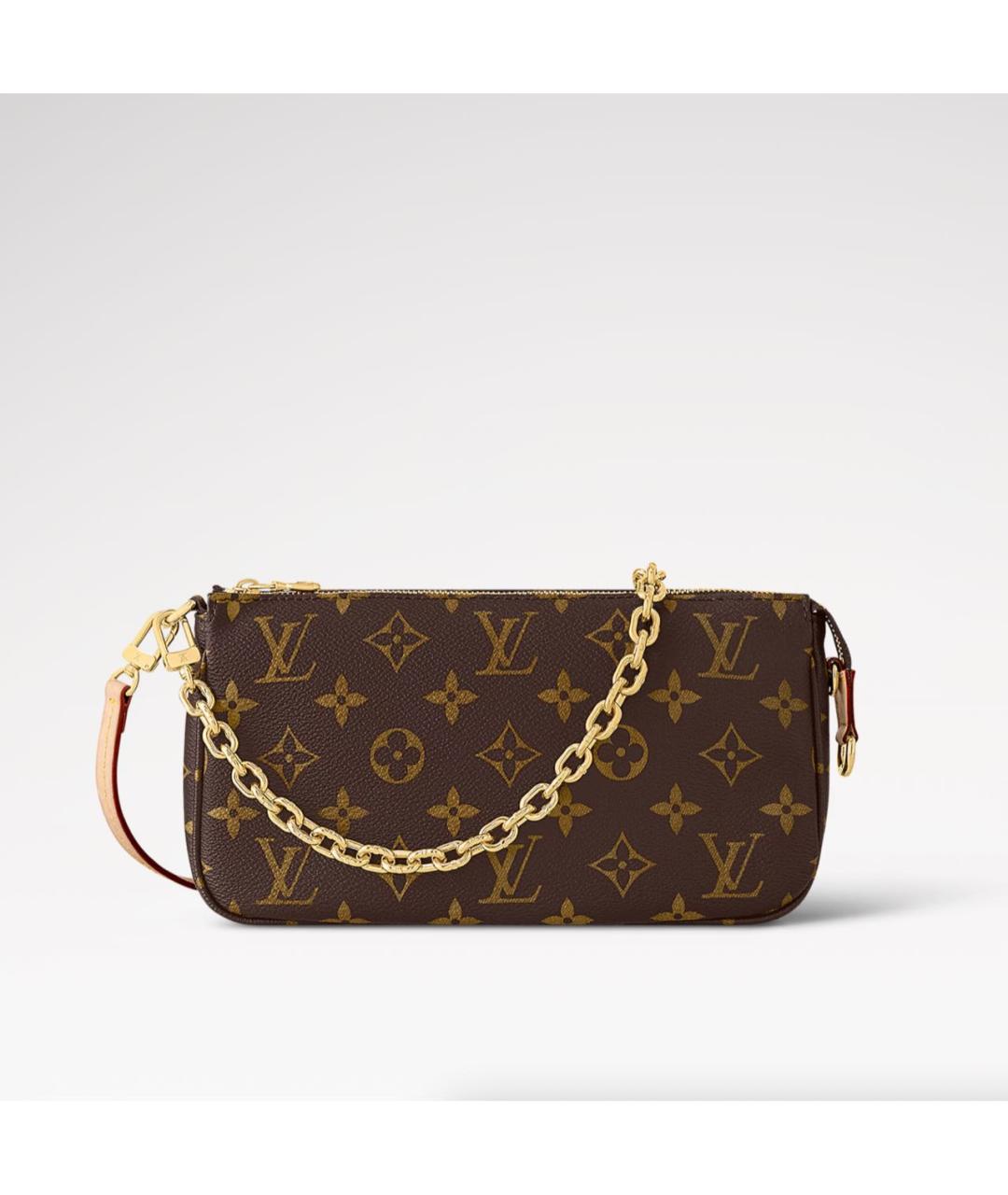 LOUIS VUITTON Коричневая кожаная сумка через плечо, фото 8