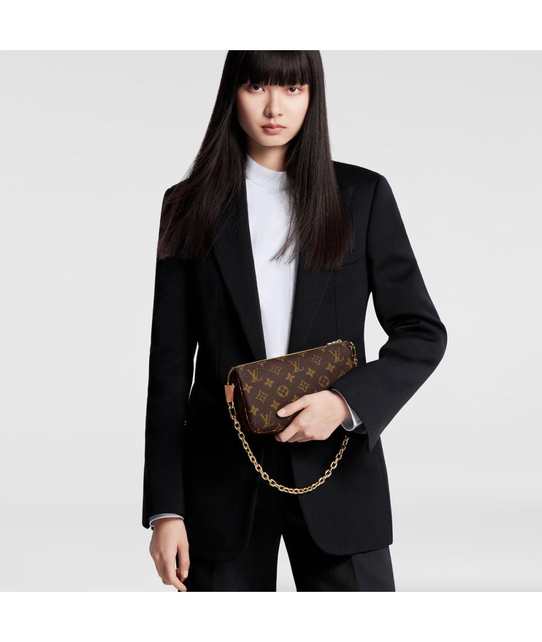 LOUIS VUITTON Коричневая кожаная сумка через плечо, фото 7