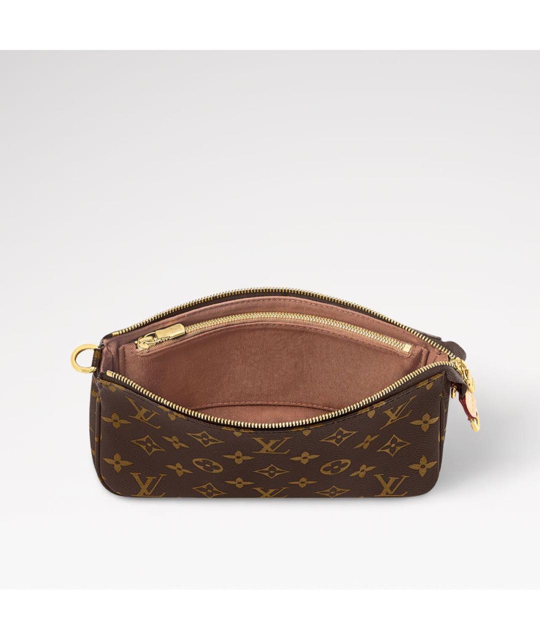 LOUIS VUITTON Коричневая кожаная сумка через плечо, фото 4