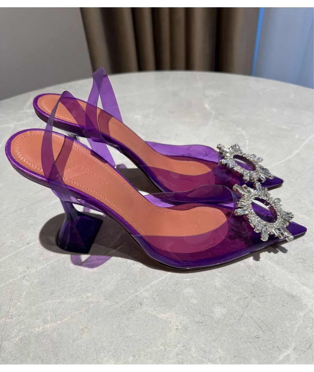 Amina Muaddi Фиолетовые туфли, фото 6