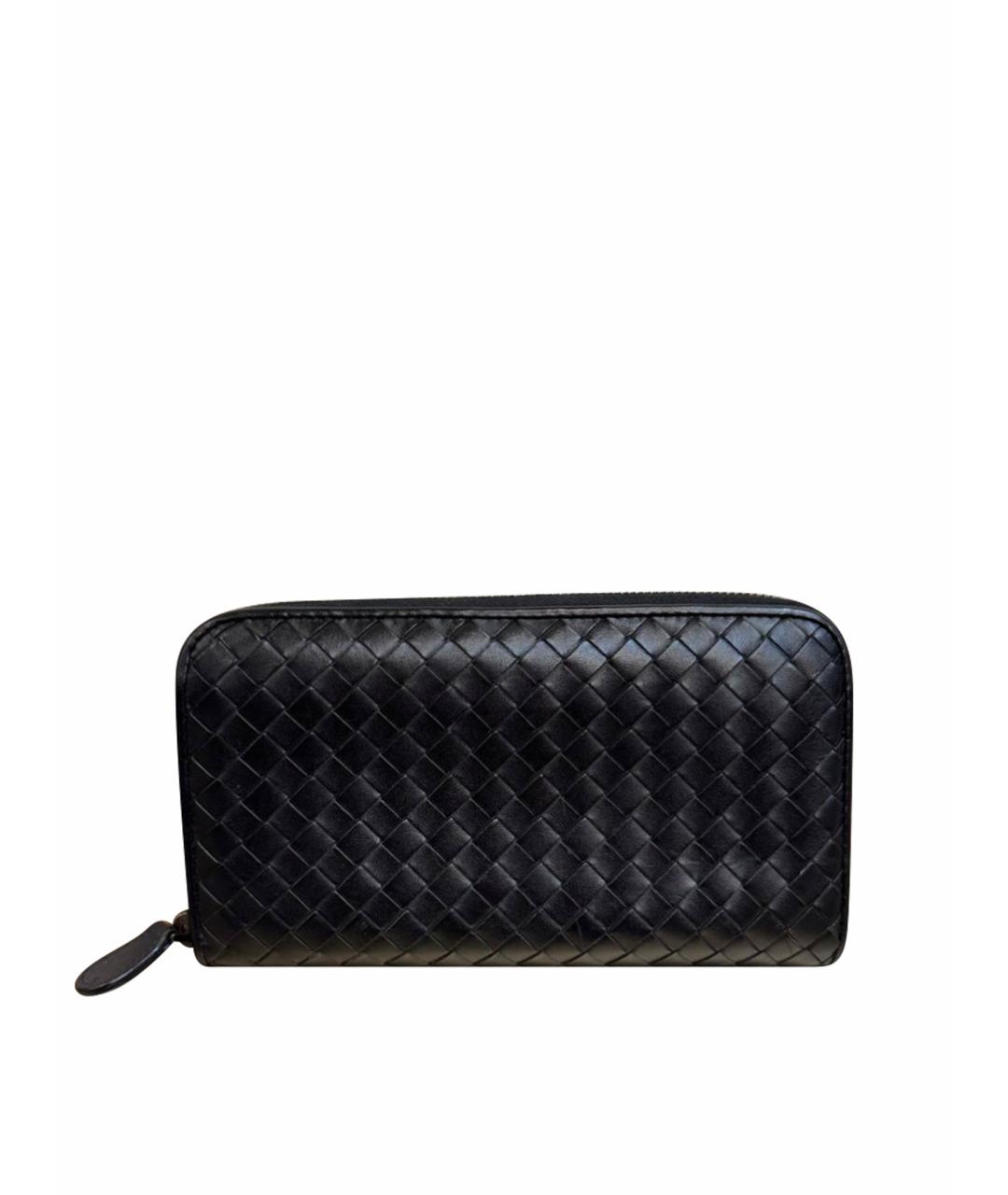 BOTTEGA VENETA Черный кожаный кошелек, фото 1