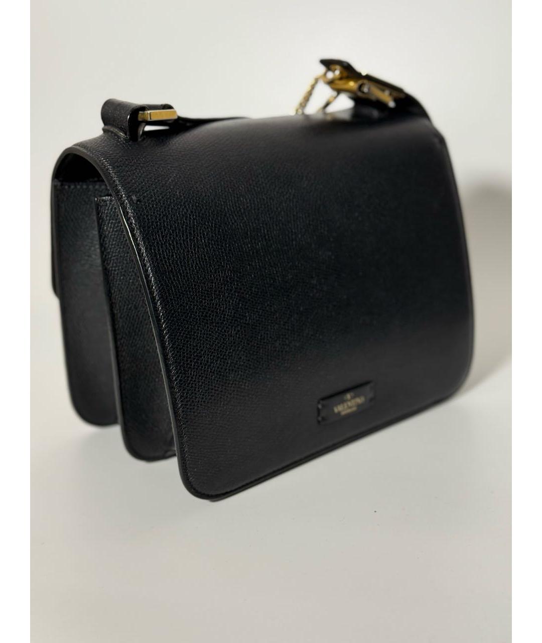 VALENTINO Черная кожаная сумка через плечо, фото 4