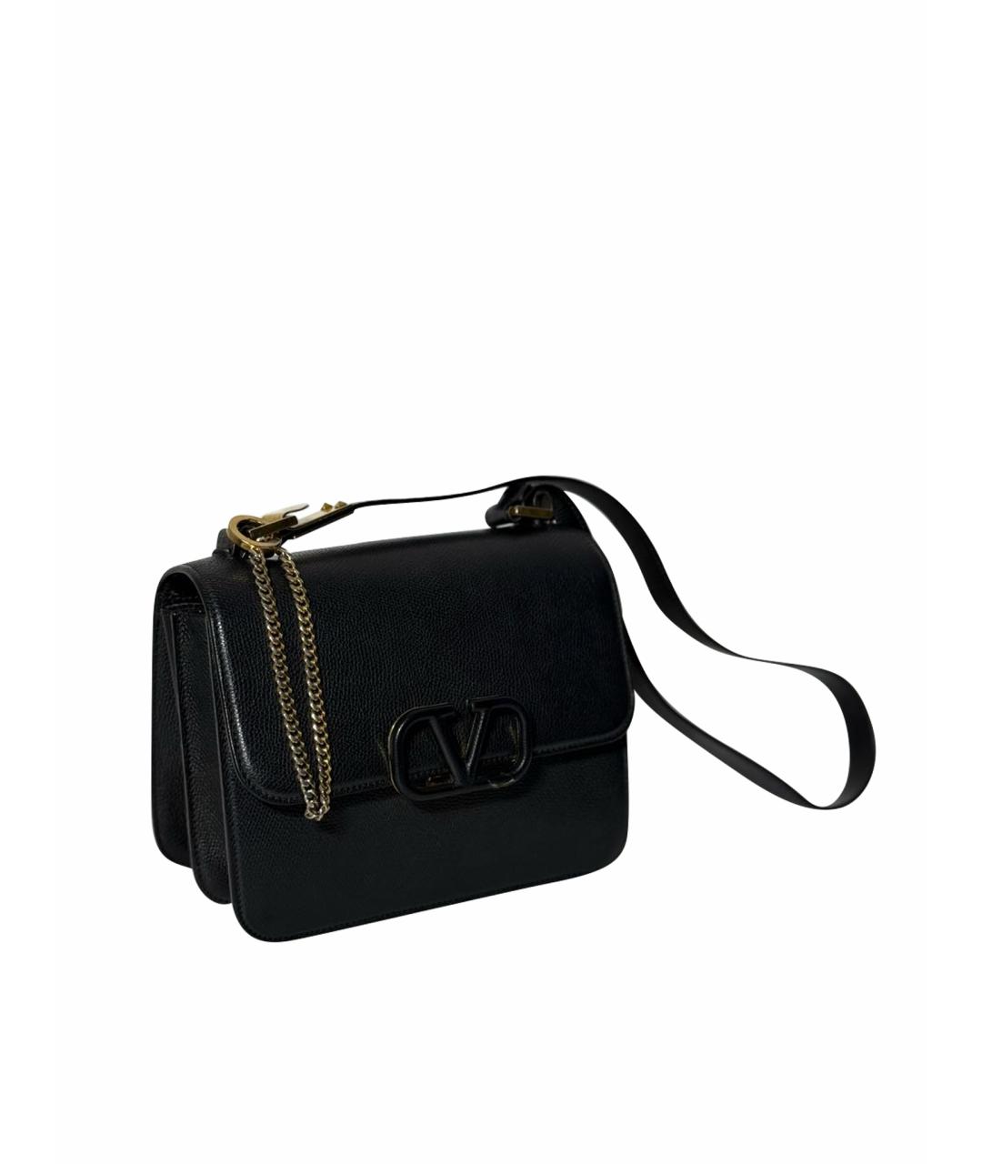 VALENTINO Черная кожаная сумка через плечо, фото 1