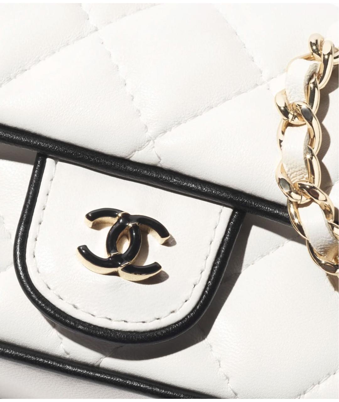 CHANEL Белая кожаная сумка через плечо, фото 4