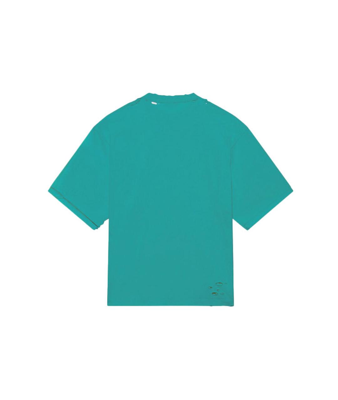 BALENCIAGA Синяя хлопковая футболка, фото 2