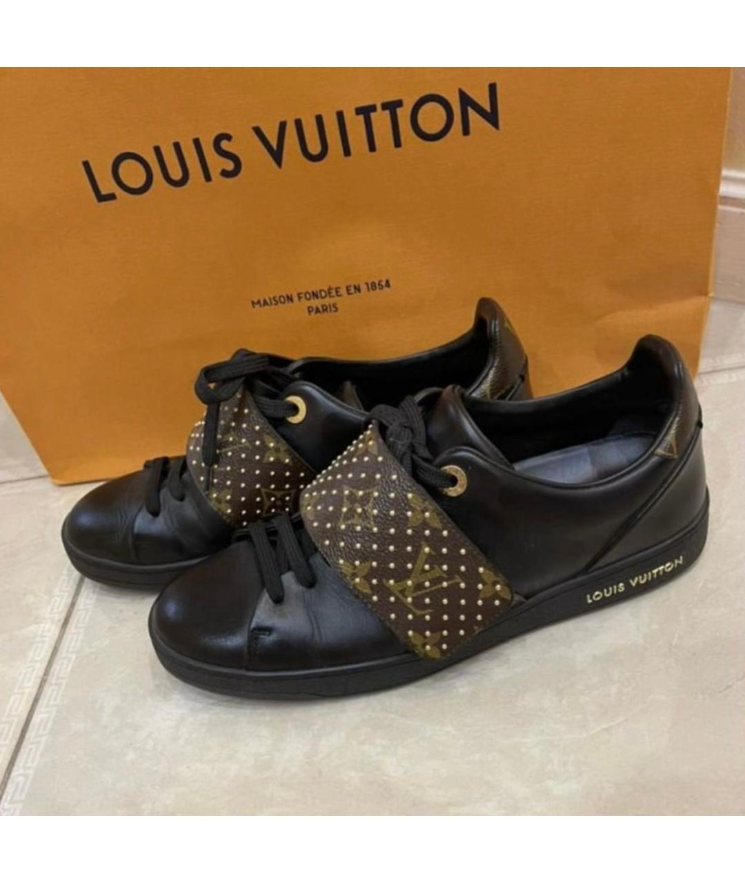 LOUIS VUITTON Черные кожаные кеды, фото 2