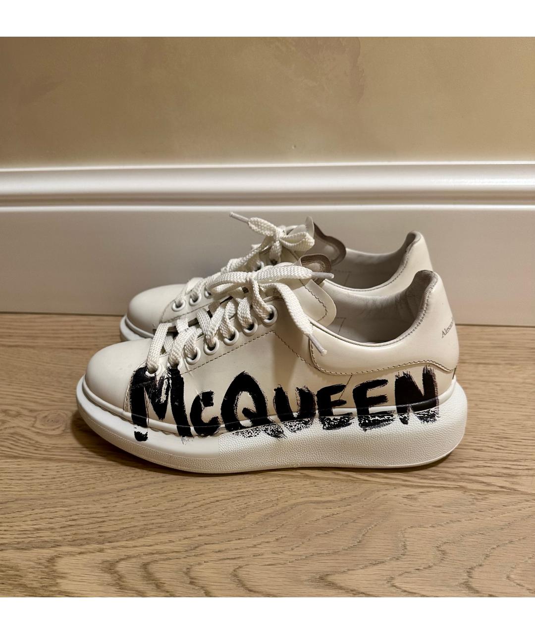 ALEXANDER MCQUEEN Белые кожаные кроссовки, фото 7