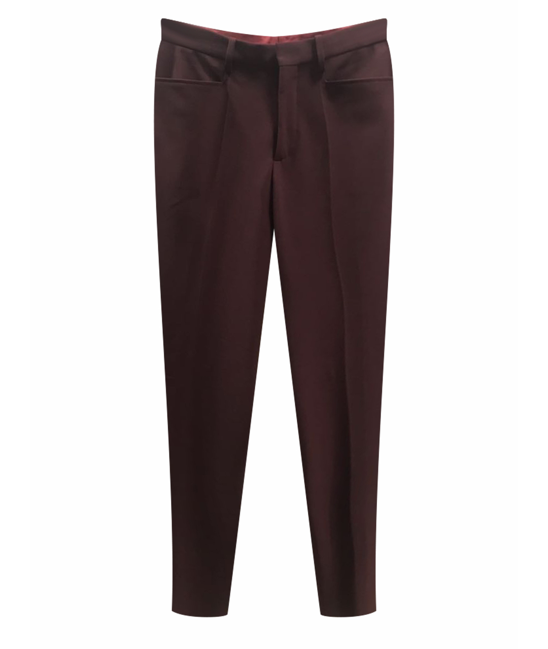 NEIL BARRETT Бордовые шерстяные брюки чинос, фото 1