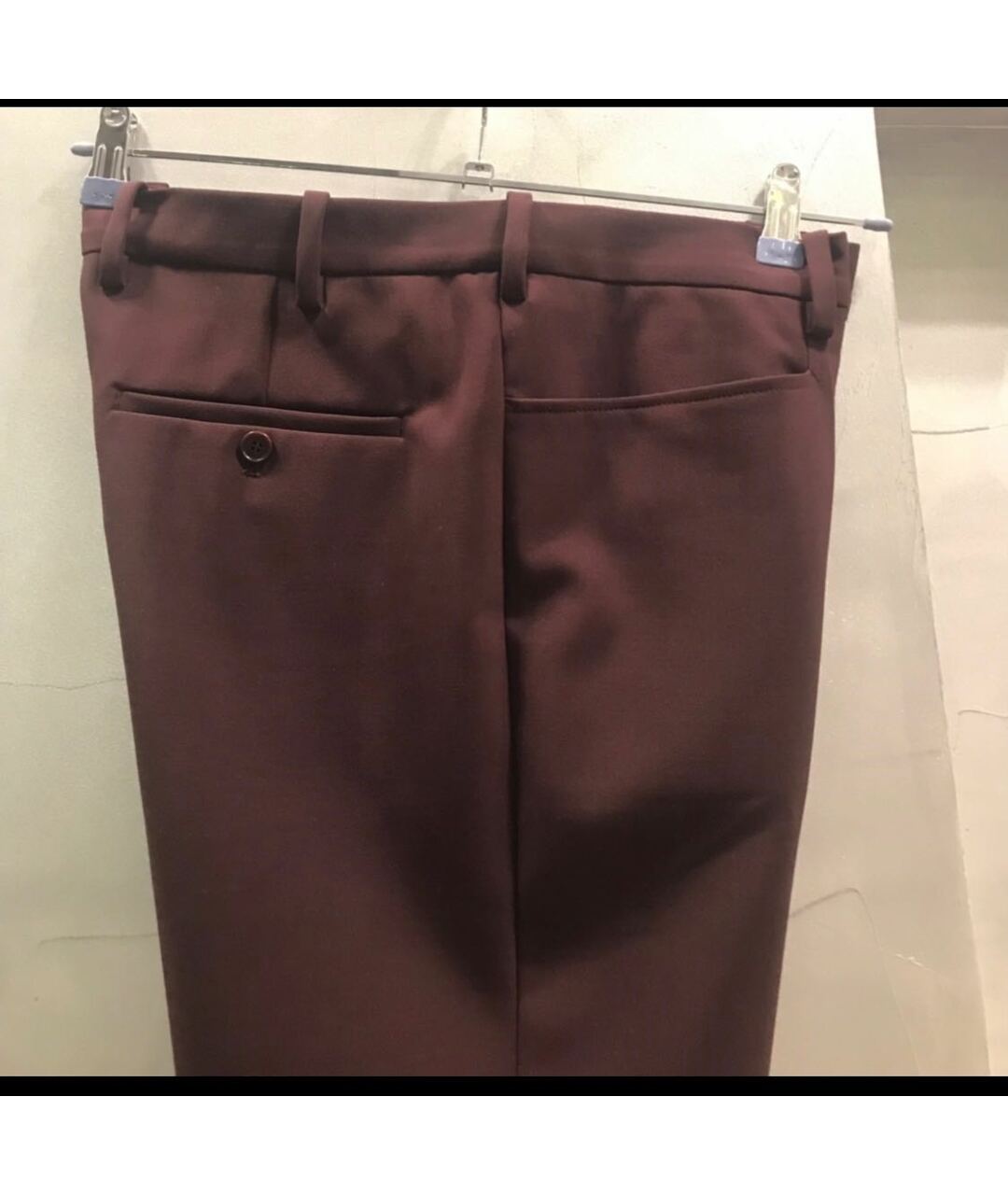 NEIL BARRETT Бордовые шерстяные брюки чинос, фото 3
