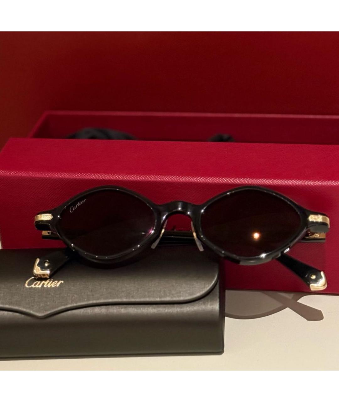 CARTIER Черные пластиковые солнцезащитные очки, фото 6