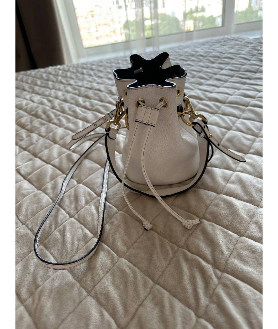 FENDI Белая кожаная сумка с короткими ручками, фото 3