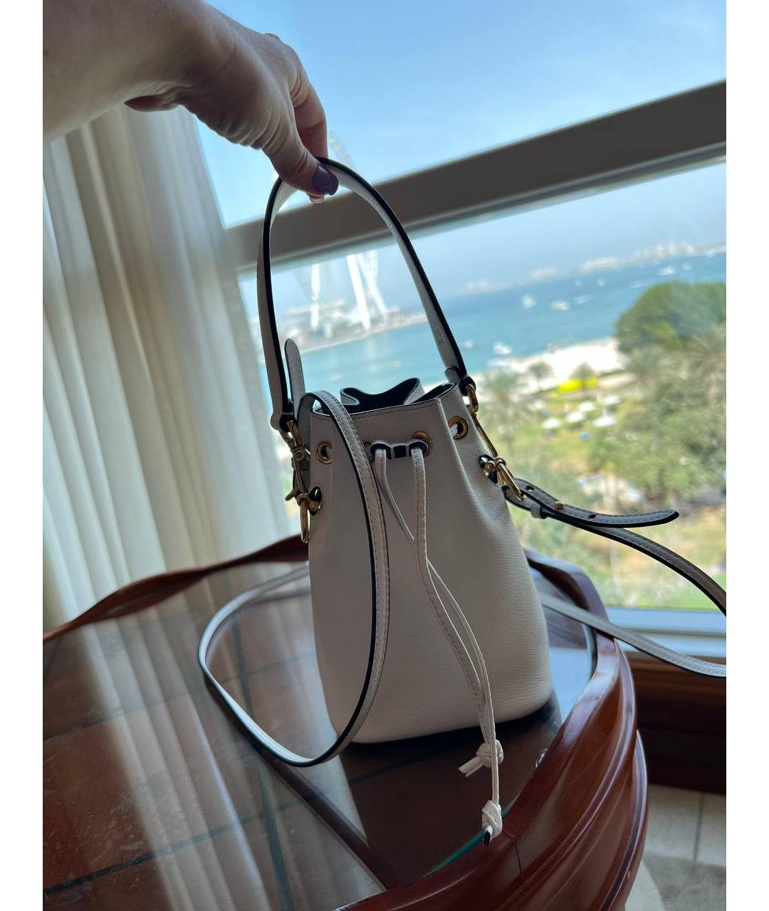 FENDI Белая кожаная сумка с короткими ручками, фото 6