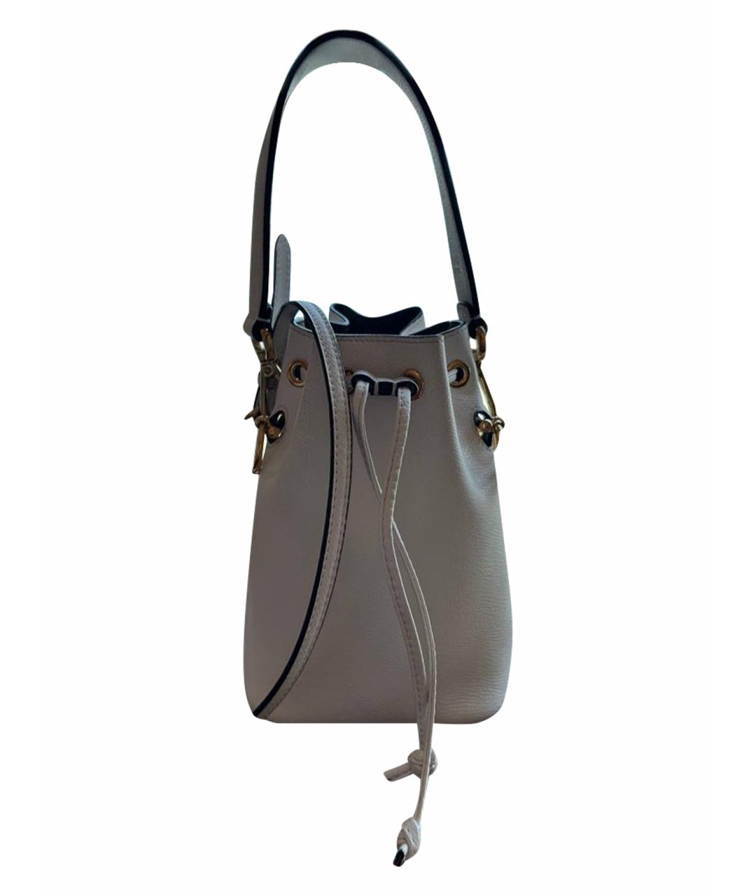 FENDI Белая кожаная сумка с короткими ручками, фото 1