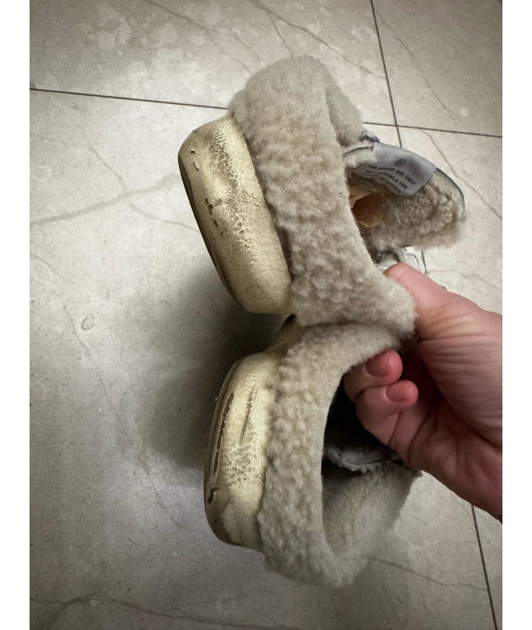 GOLDEN GOOSE DELUXE BRAND Бежевые кожаные слипоны, фото 4