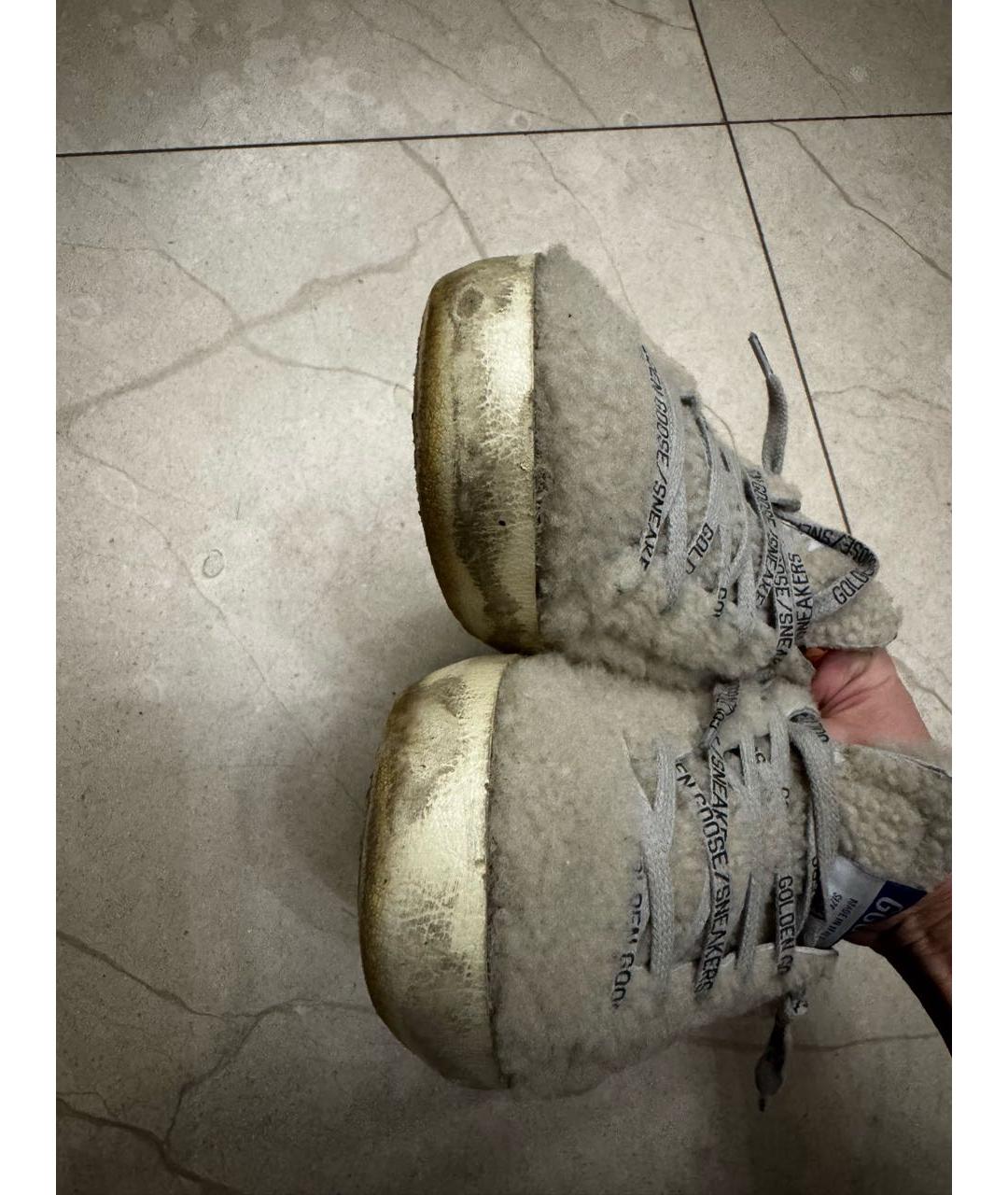 GOLDEN GOOSE DELUXE BRAND Бежевые кожаные слипоны, фото 5