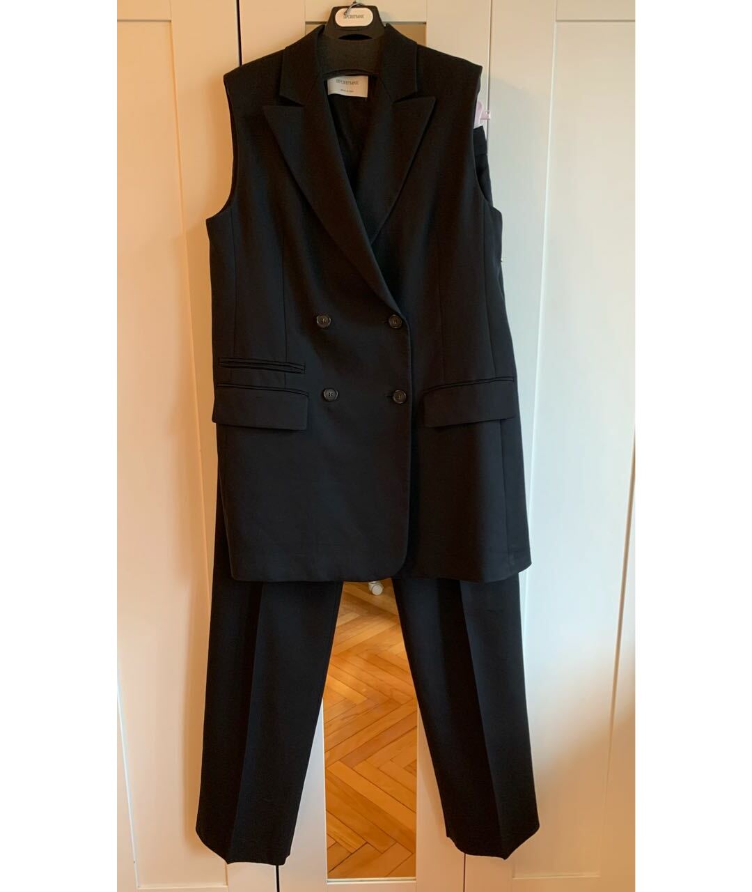 SPORTMAX Черный хлопковый костюм с брюками, фото 7