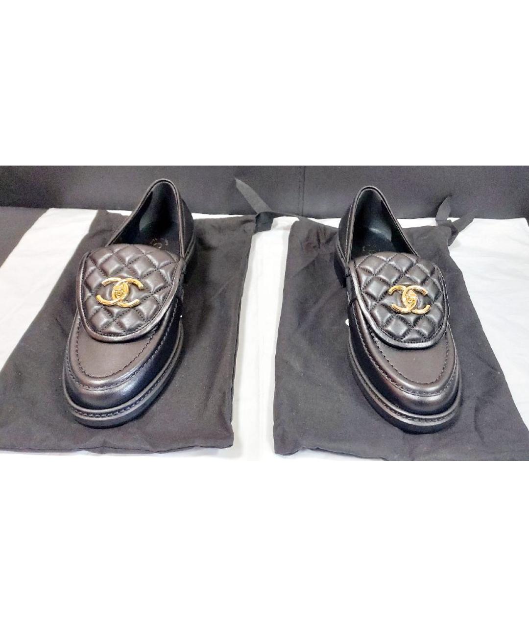 CHANEL Черные кожаные лоферы, фото 2