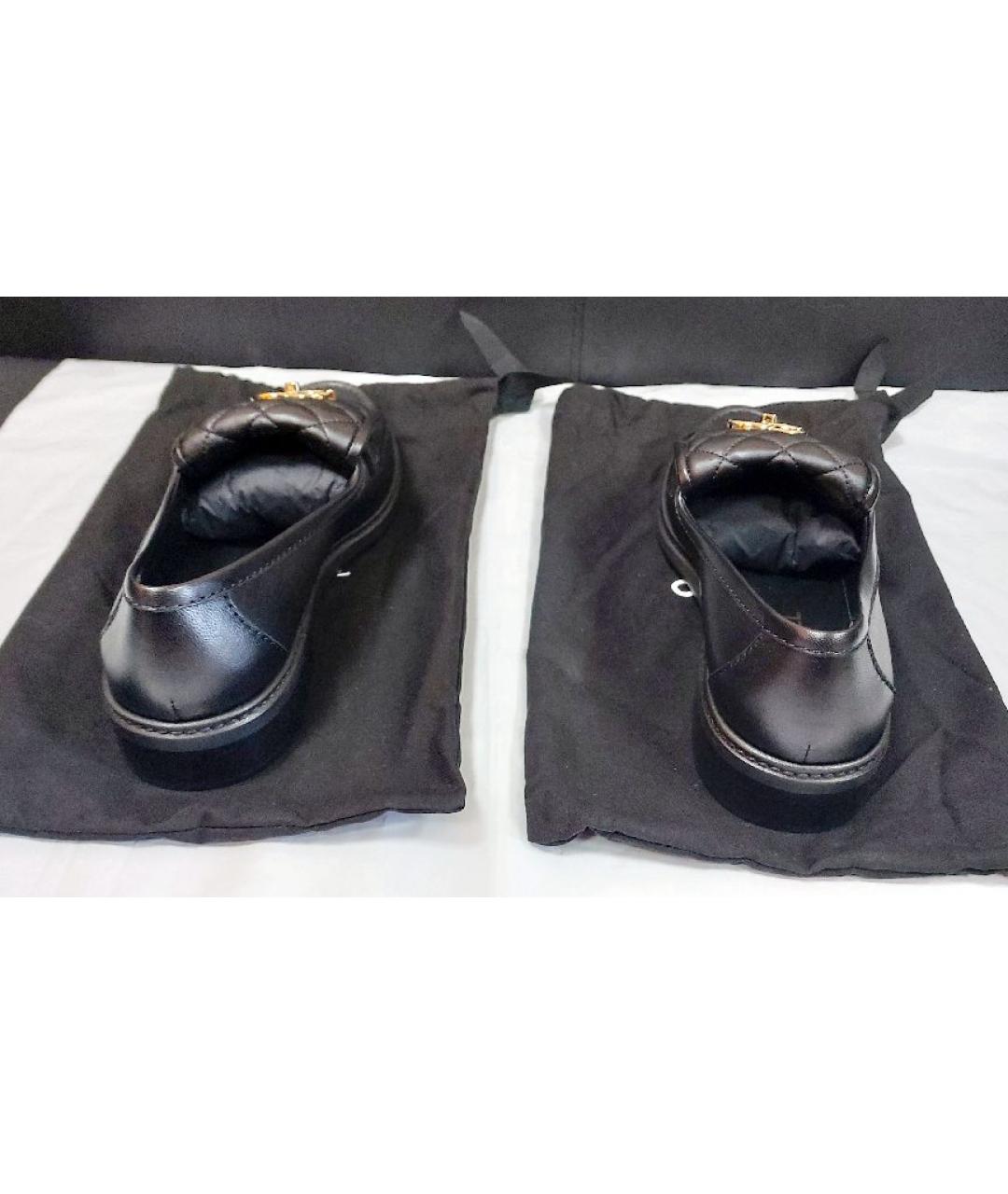 CHANEL Черные кожаные лоферы, фото 4