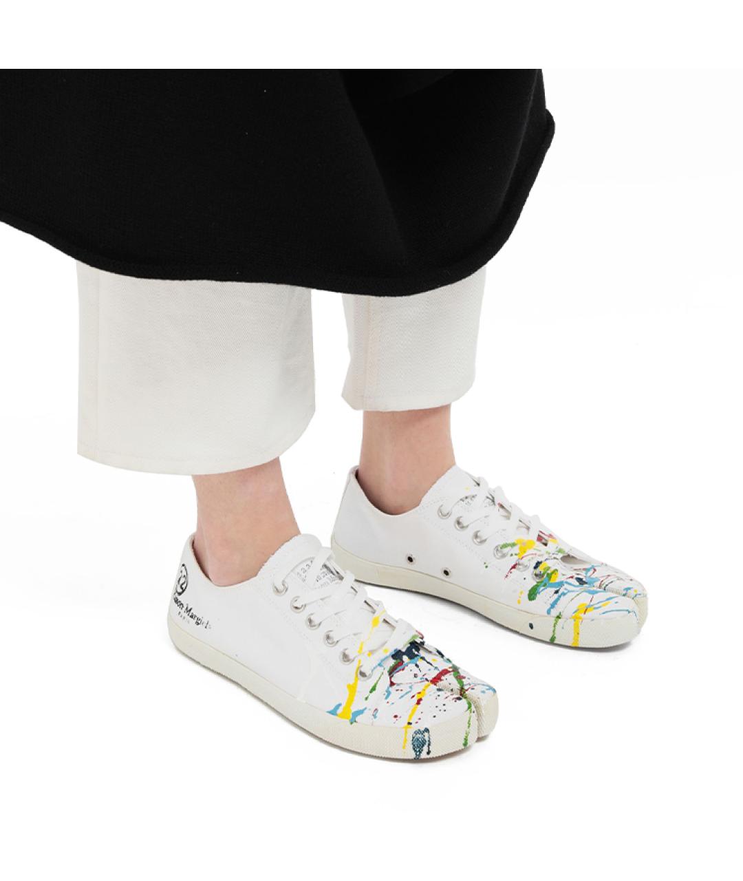 MAISON MARGIELA Белые кожаные кеды, фото 5