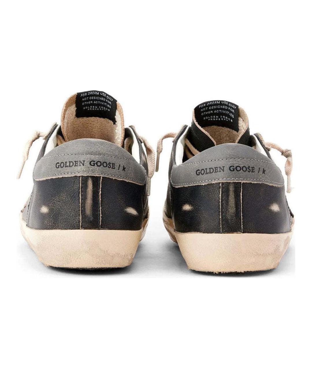 GOLDEN GOOSE DELUXE BRAND Черные кожаные низкие кроссовки / кеды, фото 5