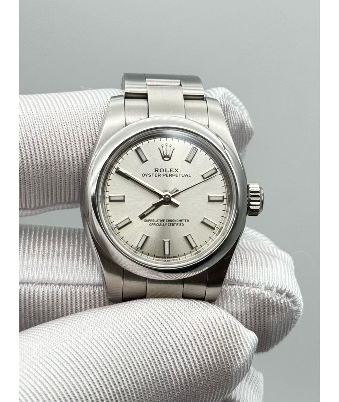 ROLEX Белые металлические часы, фото 4