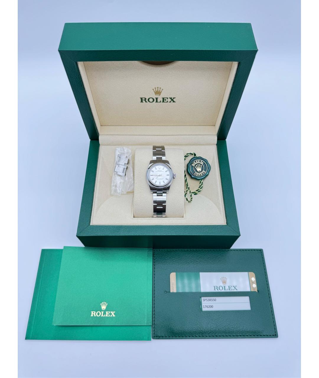 ROLEX Белые металлические часы, фото 9