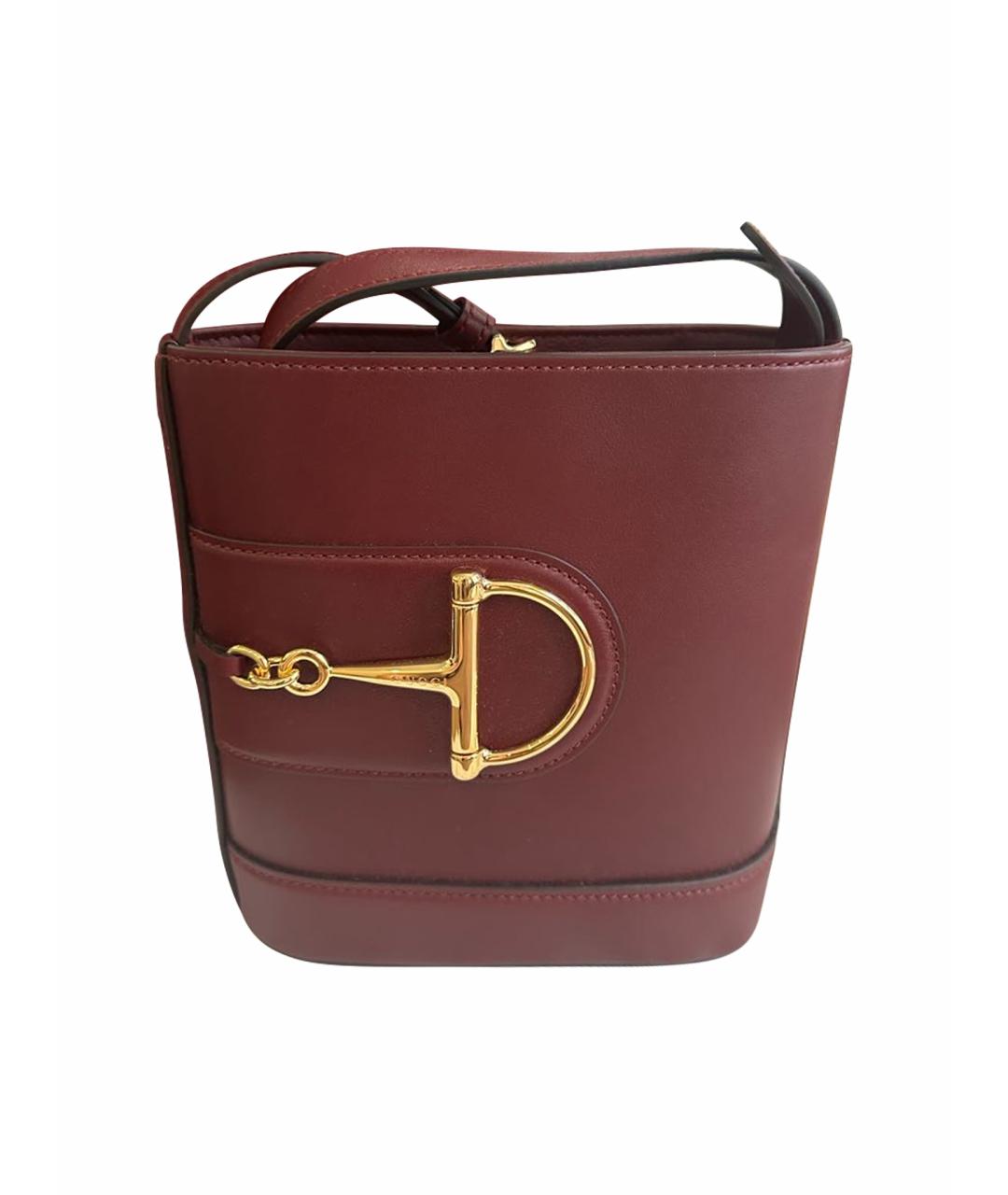 GUCCI Бордовая кожаная сумка тоут, фото 1