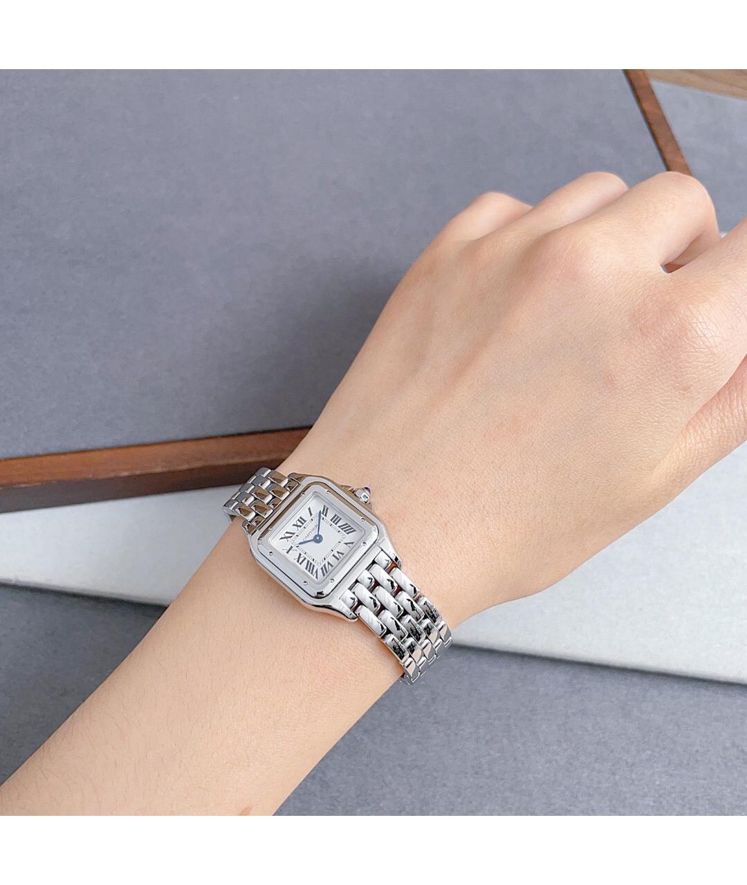 CARTIER Белые металлические часы, фото 5